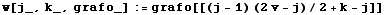 w[j_, k_, grafo_] := grafo[[(j - 1) (2v - j)/2 + k - j]]